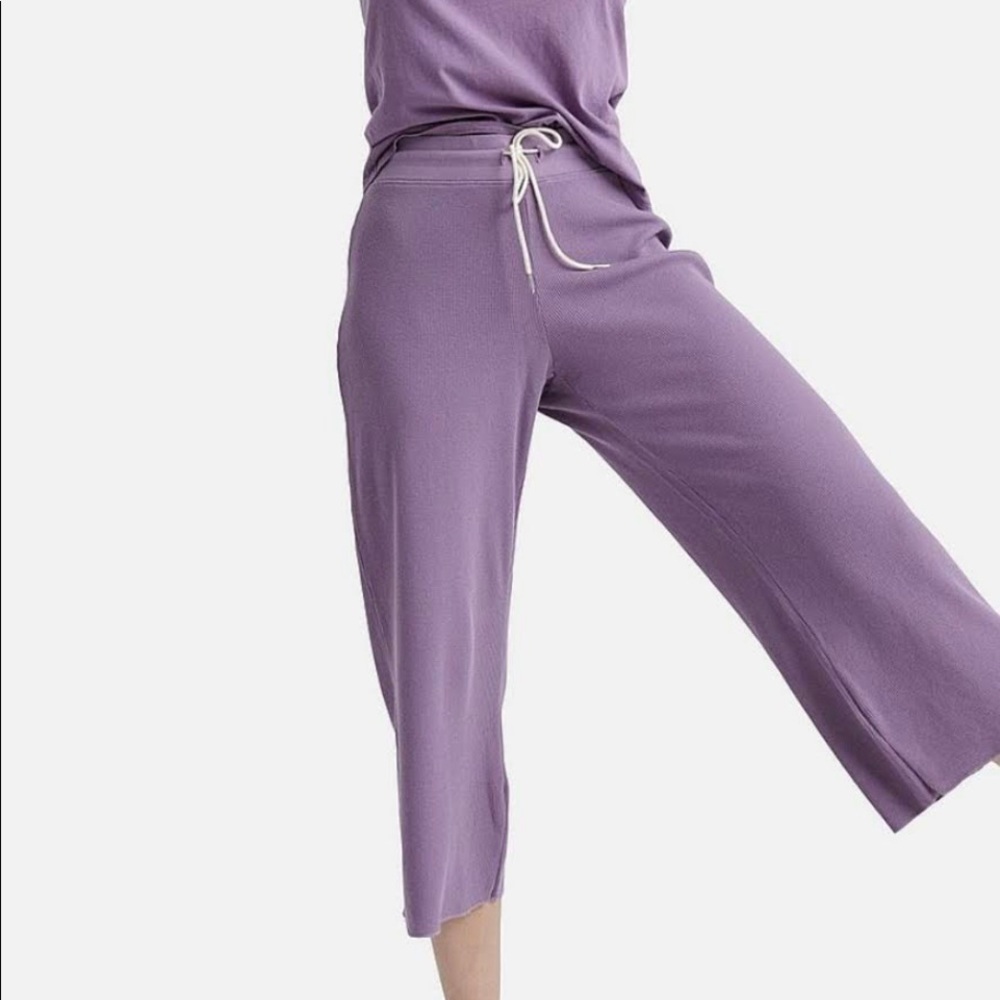 NWOT $132 Mate the Label Thermal Wide Leg Pants Lavender